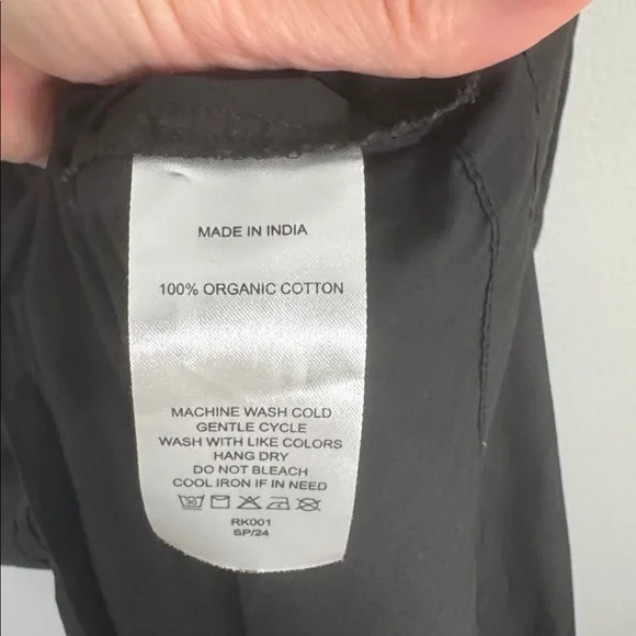 Quince Organic Poplin Cotton Black Tiered Maxi Dress with Pickets size medium - Picture 10 of 10